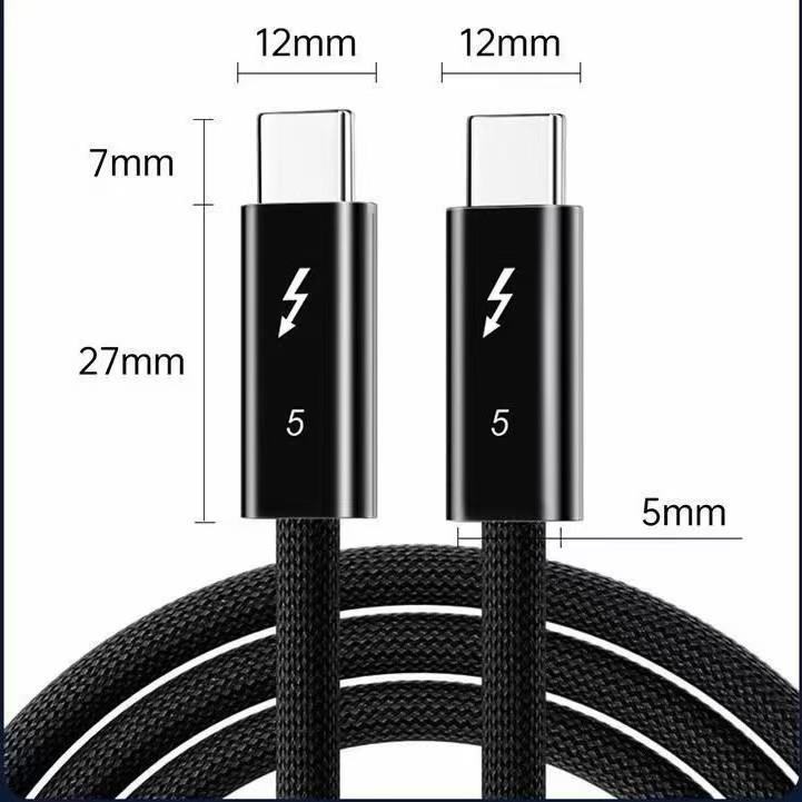Thunderbolt 5 Coaxial Cable: 80Gbps, 16K Display, 240W Fast Charge, Thunderbolt 4/3 Compatible