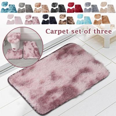 Soft Ultra-fine Fiber Bathroom Carpet Set Of 3 Pieces, Bathroom Mat Plush Bathroom Toilet Seat Cover, Absorbent Bathroom Mat, Machine Washable