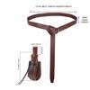 3PCS Medieval Cosplay Copper Coin Waist Bag Renaissance Vintage Leather Belt Halloween Role Playing Headwear Accessories Set