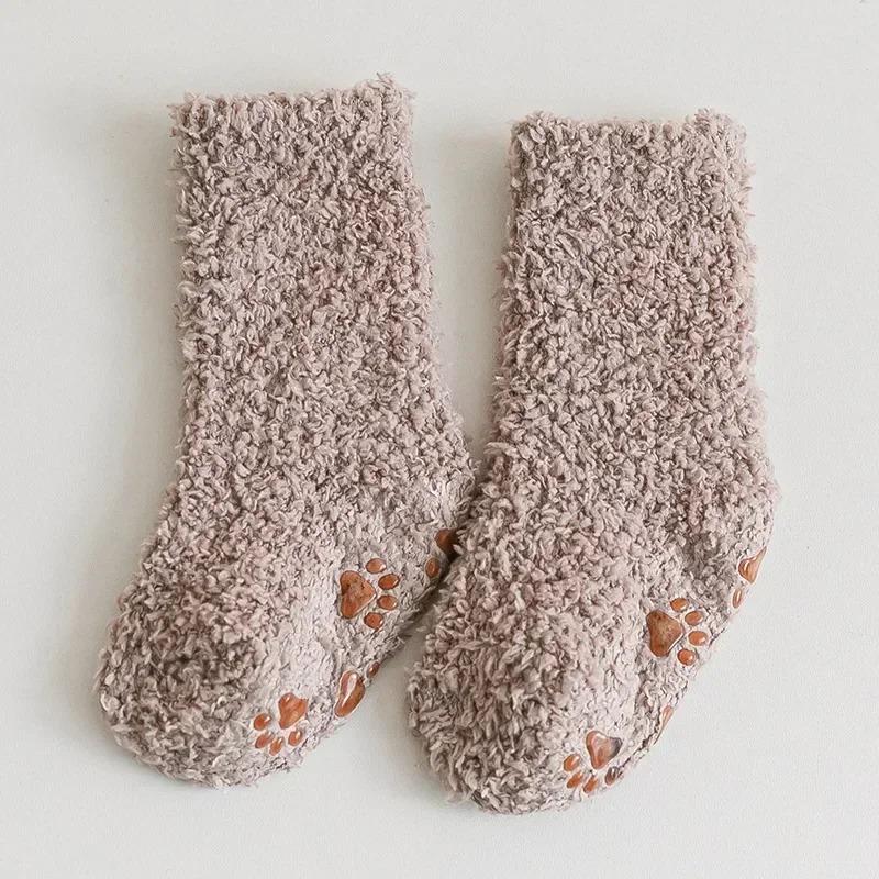 Kids Socks Thick Cold Winter-Socks Super Warm Students Children Snow Sock Baby Christmas Gifts Coral Fleece Non-slip