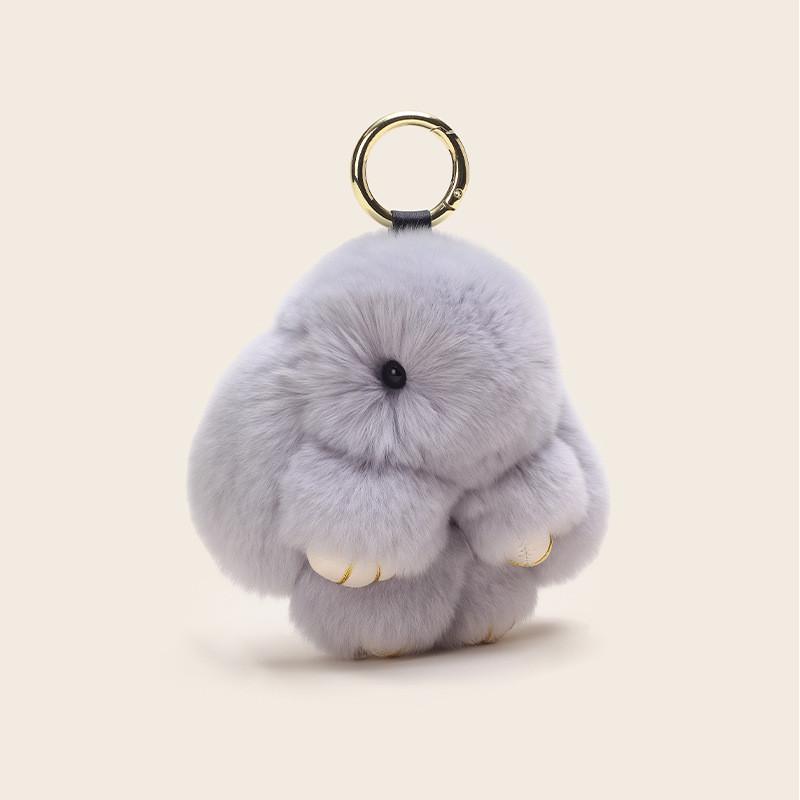 Whimsical Rabbit Plush Fur Keychain Colorful Bunny Gift Accessory For Girls Style