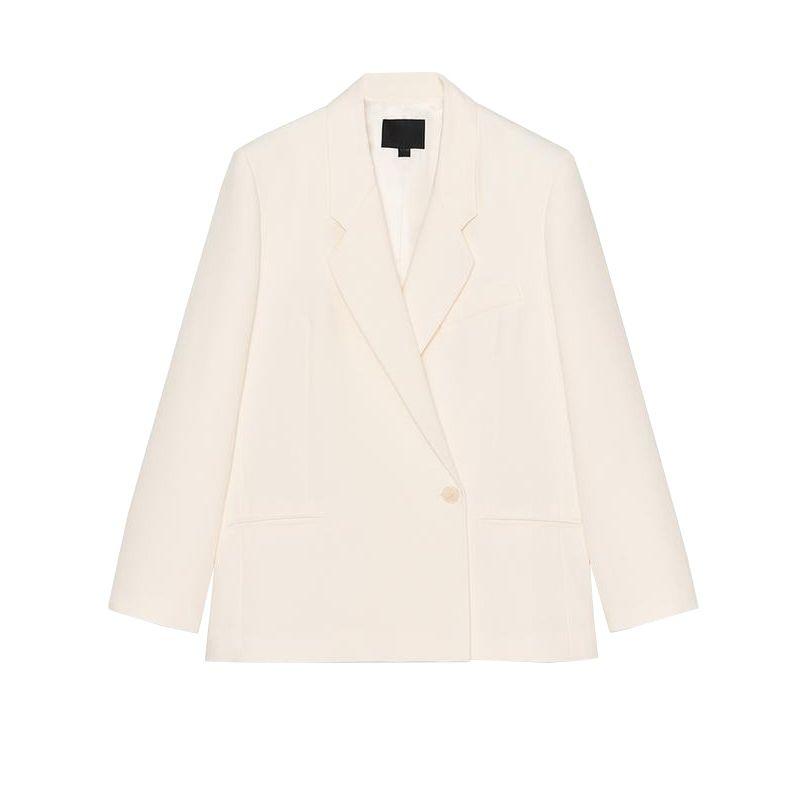 Spring Lapel Long Sleeves Double Breasted Loose Casual Suit Jacket 2010719 2010729 2010738