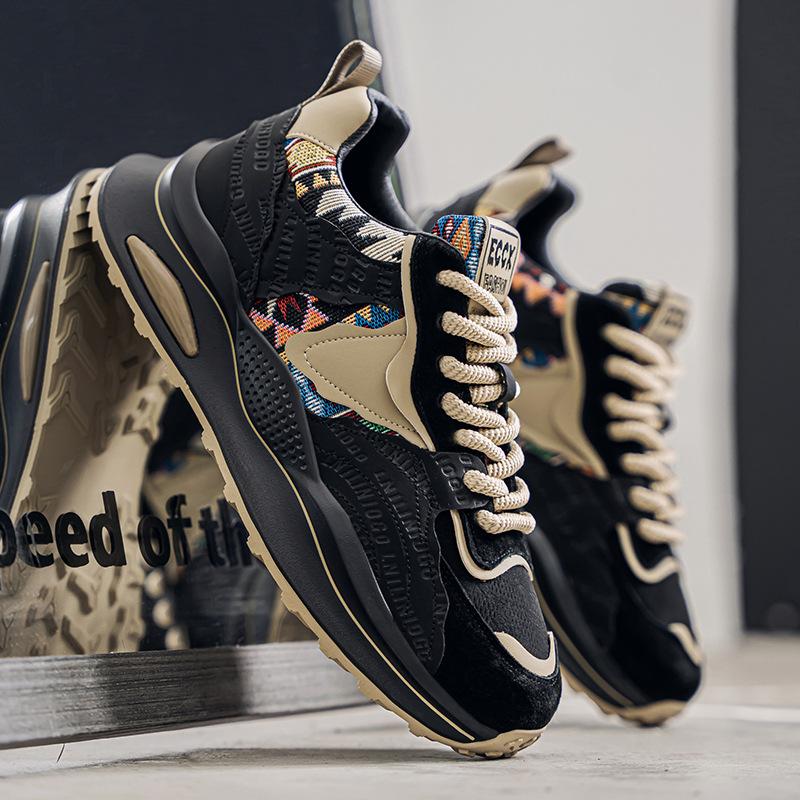 Men's shoes spring new thick-soled heightening dad shoes non-slip and wear-resistant sports board shoes men's fashion casual trendy shoes