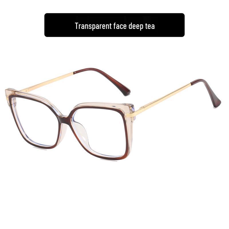 2023 Trendy TR90 Anti-Blue Light Cross Metal Square Glasses Frame - Celebrity Street Style