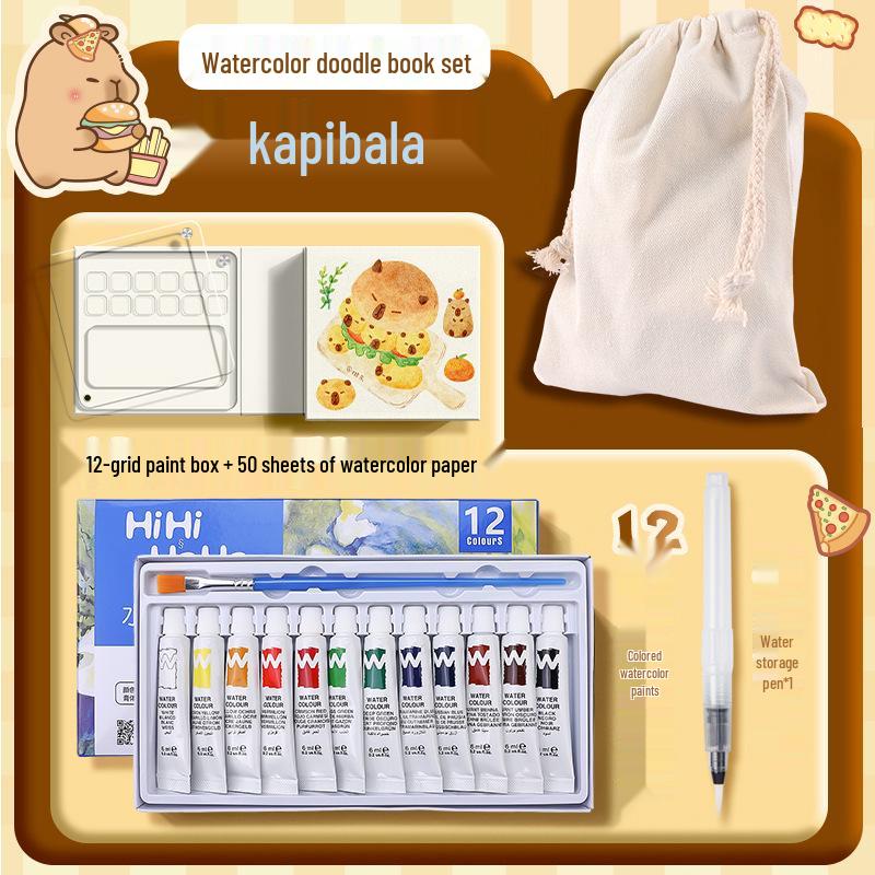 Moyu Watercolor & Acrylic Travel Sketching Set: Portable Palette, Drawing Board, and Book for Painting and Sketching.