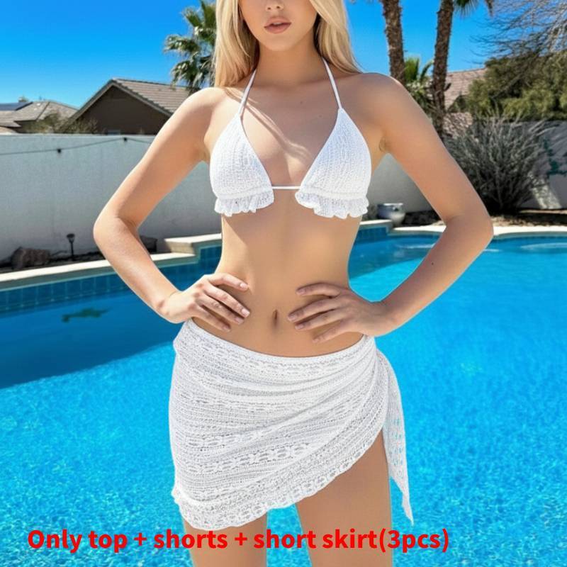 Classic Nylon Bikini Set For Women With Pure Color Design For Swimming And Water Sports