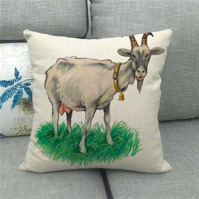 Cute Farm Christmas Animals Digital Printing Short Plush Pillow Covers For Car Sofa Office Cushion Cover Home Goods