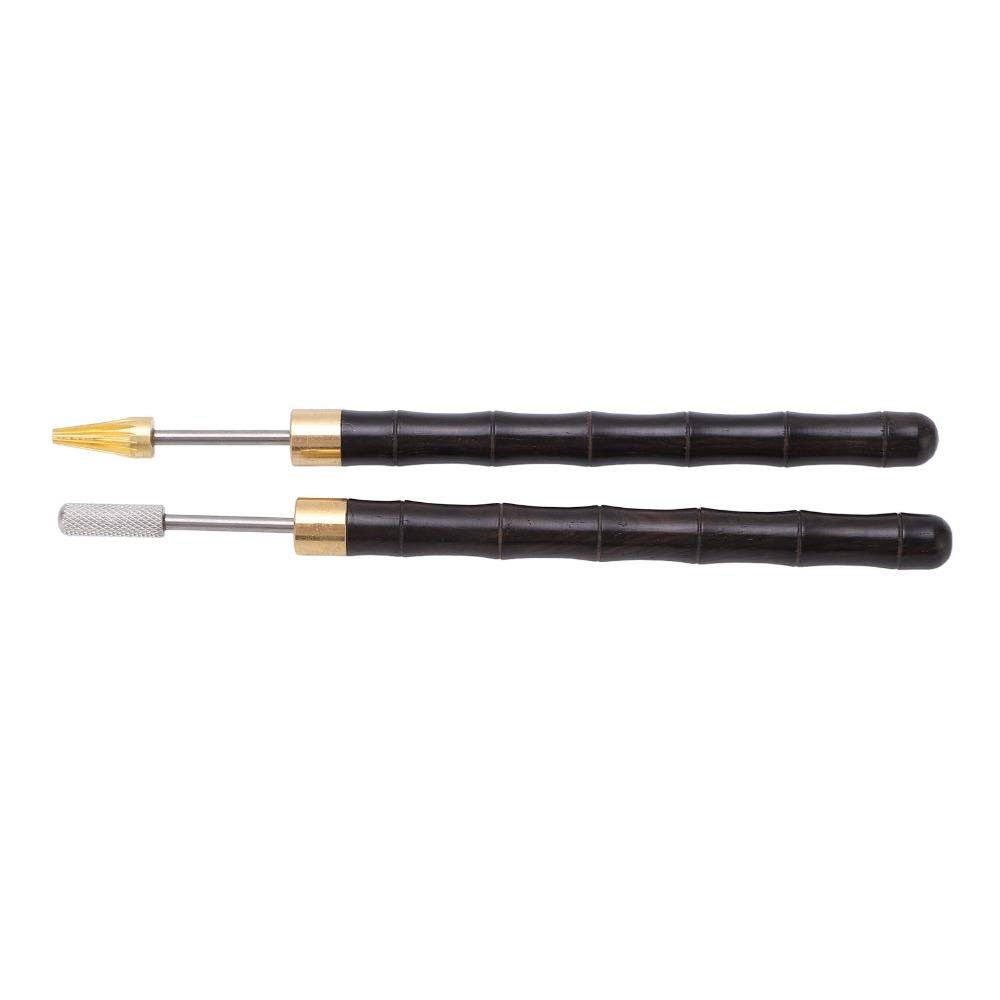 2pcs Sandalwood Handle Leather Edge Dye Pen Leather Edge Roller Pen For Leather Working