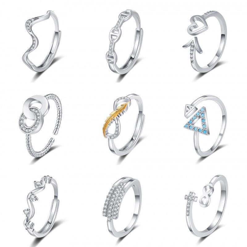 Niche Rhinestone Ring for Women – Personalized, Fashionable, Adjustable Open Design