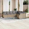 VidaXL Garden Lounge Set with Cushions 9 Pcs, Patio Sofas, Patio Furniture Set, Outdoor Furniture, Beige 3221838