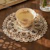 Lace Doilies for Table Decor Round Floral Doily, Embroidered Coaster Place Mat, Heat Insulating Decorative Mats Tea Cups Retro Teapot Vase Dining