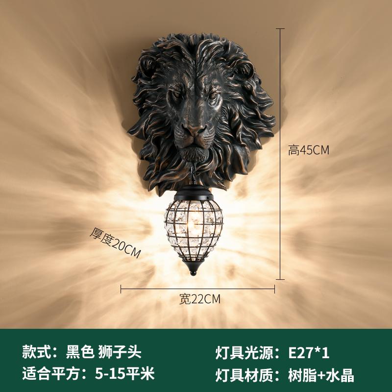 

Nordic Black Gold Lion Wall Lights Animal Lion Head Resin Art Wall Lamp Luxury Decor Kitchen Wall Sconce Bedroom Indoor Lighting