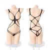 Adult Female Plus Size Exotic Big Mesh Sexy Lingerie Open Bra Crotchless Underwear for Sex Lace Sleepwear Lingerie Babydoll Bodysuit Erotic Costumes