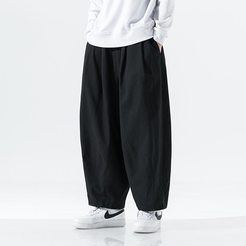 

2024 Spring Men s Plus Size Wide Leg Lantern Harem Pants - Solid Color, Loose Fit, Casual Cargo Style 7XL