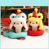 Year Chinese New Mascot Snake Plush Toy Wear Hat Stuffed Doll Room Gift Decor