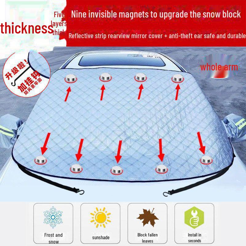 Magnetic Car Snow Shield: Front Windshield Sunshade & Thickened Aluminum Film Antifreeze Cover