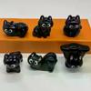 1/6Pcs Cartoon Black Kitten Desktop Figurine - Cute Resin Micro Landscape Ornaments