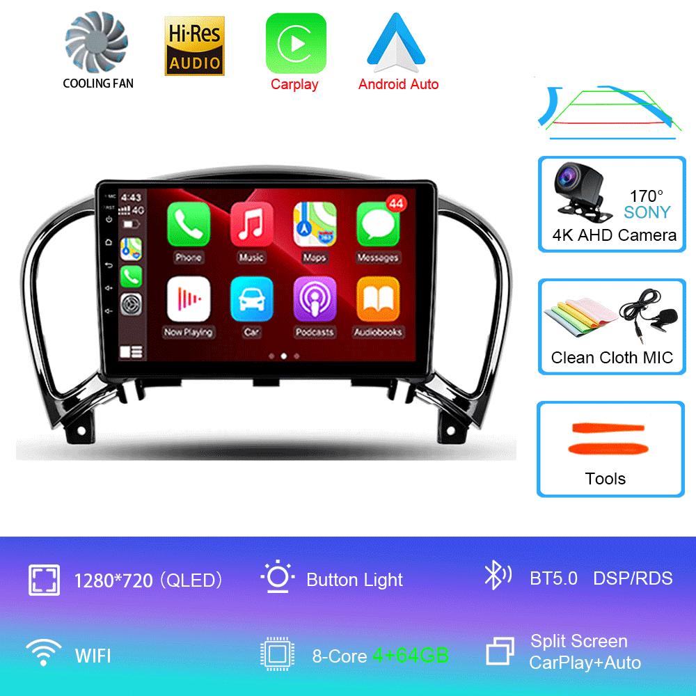 Car Radio Android 14 Carplay For Nissan Juke YF15 2010 - 2014 Navigation GPS Multimedia Video Player WiFi+4G Stereo DSP Video BT