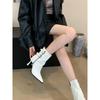 2025 European and American Autumn and Winter New Fashion Internet Celebrity Pointed Head Thin Heel Pipe Boots High Heel Temperament Women's Short Boot