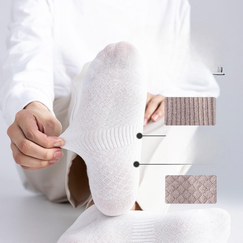 Men's Summer Solid-color Cotton Socks, Thin Boat Socks, Sports Short Socks, Antibacterial and Deodorizing Mesh Boat Socks, Breathable Socks