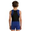Jungen Rundhals Ärmellos Leotard Bodysuit Jumpsuit Shorts Set Gymnastik Yoga Workout Wettkampf