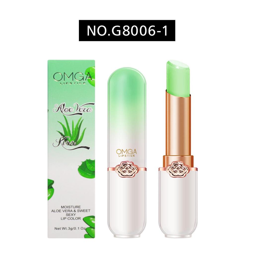OMGA Burrocacao Gel Color-Cambiante Idratante - Pesca Lipstick Impermeabile Adattabile alla Temperatura