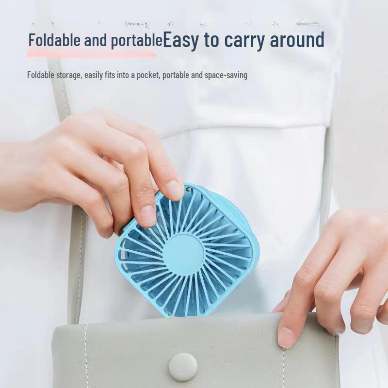 USB Rechargeable Mini Neck Hanging Foldable Fan: Portable, Handheld, Desktop, for Office & Outdoor Use