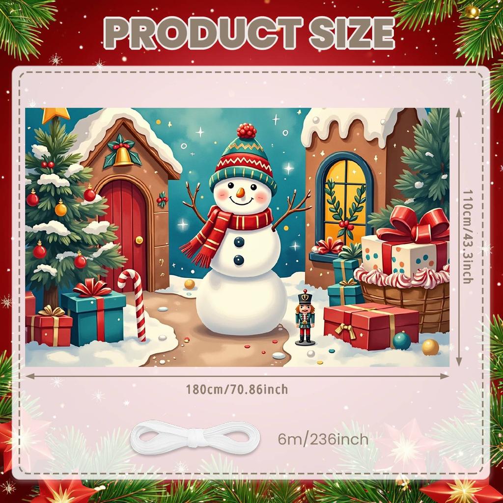 Holiday Background Festive Decor Snowman Backdrop Xmas Backdrop Gift Boxes Christmas Banner For Indoor Celebration Christmas