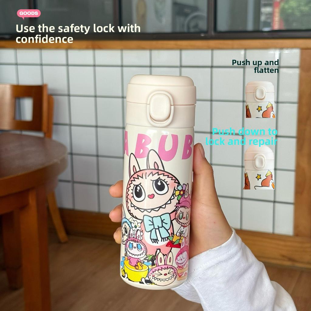 Thermos Cup Bouncing Cup Convenient Labubu304 Stainless Steel Pea Cup