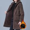 Übergröße Imitat Lammfelljacke Damen Winter Warm Gesteppte Jacke Mittellang Kapuzenwattierte Jacke