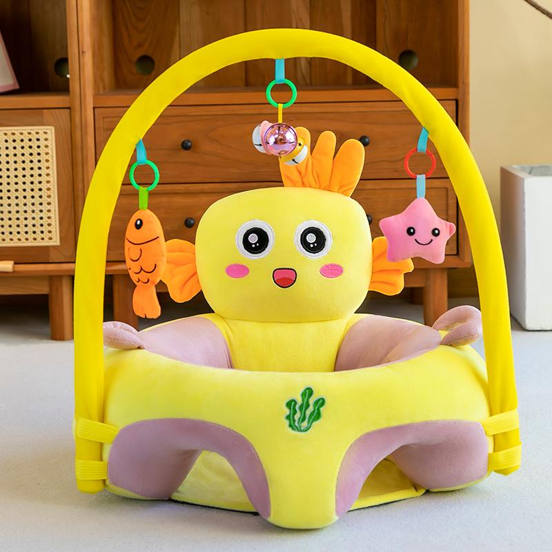 Silla de Aprendizaje para Sentarse con Respaldo Alto para Bebés, Silla de Práctica Anti-Caída para Sentarse, Silla de Comedor para Bebés, Sofá Pequeño Super Suave de Cristal para Niños