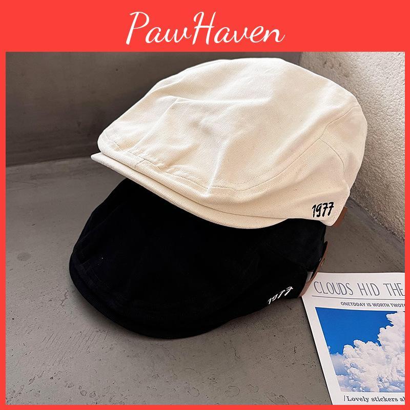 Color Solid Simple Letter Embroidery Neutral Casual Beret For Fall Use Daily