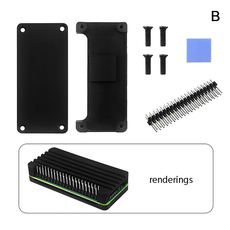 Raspberry Pi Zero 2 W Carcasă din aluminiu Carcasă blindată cu plăcuță termică Radiator Gpio Header Răcire pasivă
