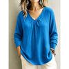 Women S Loose V Neck Long Sleeve Pullover Knit T Shirt