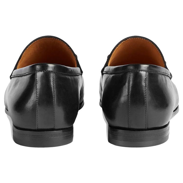 Gucci Jordaan Leather Horsebit Casual Shoes Women's Black (Unisex) Men's Casual Shoes 404069 BLM00 1000