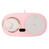 20W Thermostatic Heat Pad Electric Cup Heater Coffee Mug Warmer Cat Heating Coaster Coffee with Night Light Pink / White