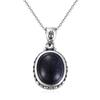Classic Blue Sandstone Vintage Necklace S Silver Oval Pendant Necklace for Women Fine  Gifts Wholesale