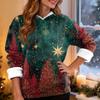 Women's Fashion Casual Long Sleeve Christmas Printed Hooded Sweatshirt