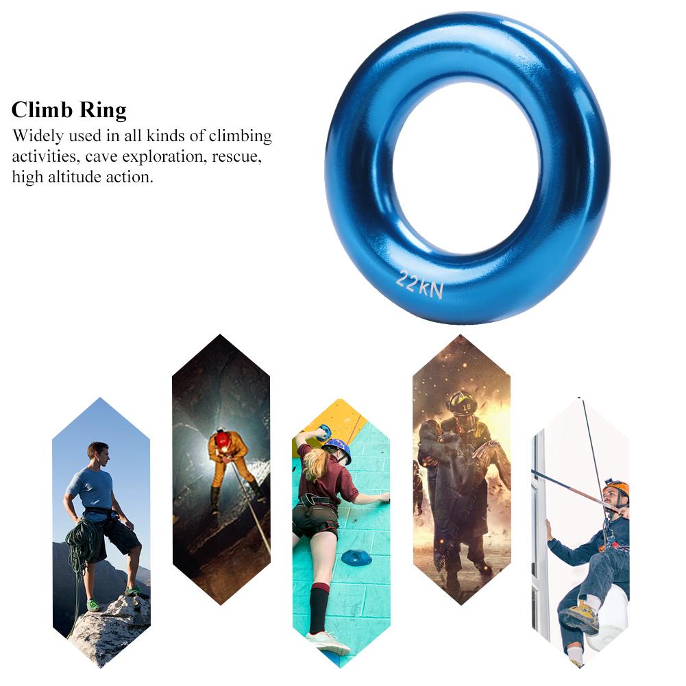 Anello di calata rotondo in alluminio Climb Tensione perfetta Lega di alluminio Anello O(blu)