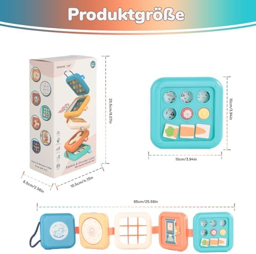 Busy Board for Toddlers 1+ Year - Airplane Travel Sensory Quiet Toy, Montessori Educational Activity Board to Develop Fine Motor Skills & Cognition