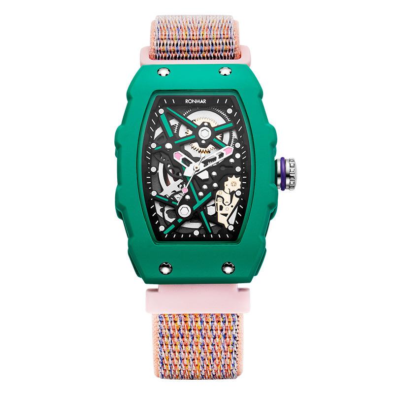 

Кварцовий годинник бренду Langma, порожнистий трендовий годинник форми винного бочка, автоматичний механічний годинник-імітація, водонепроникний чоловічий годинник