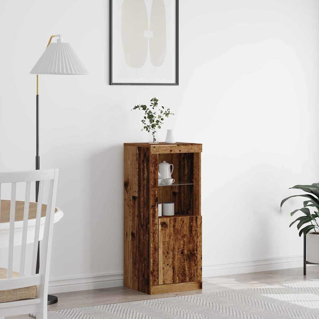 LED Sideboard Reclaimed Wood Look 41 x 37 x 100 cm Engineered Wood