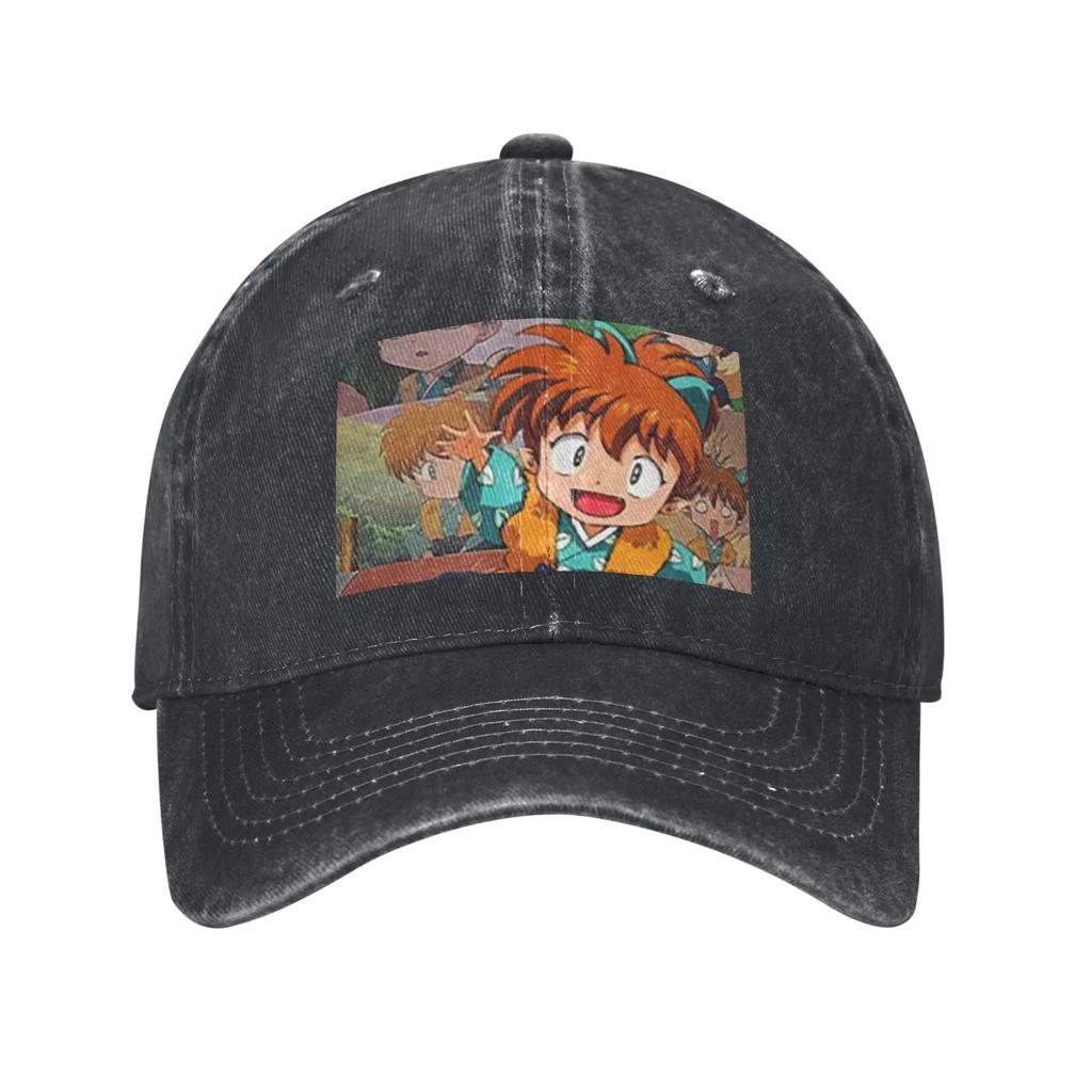 Anime Inuyasha Shippo Washed Denim Cap Casual Baseball Caps Adjustable Hat Summer Unisex Baseball Hats