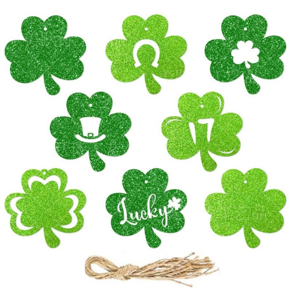 

8 шт./пакет Блестящие подвесные украшения в виде трилистника Бумажный трилистник Подвесная табличка Подвески в виде трилистника Дерево 8pcs