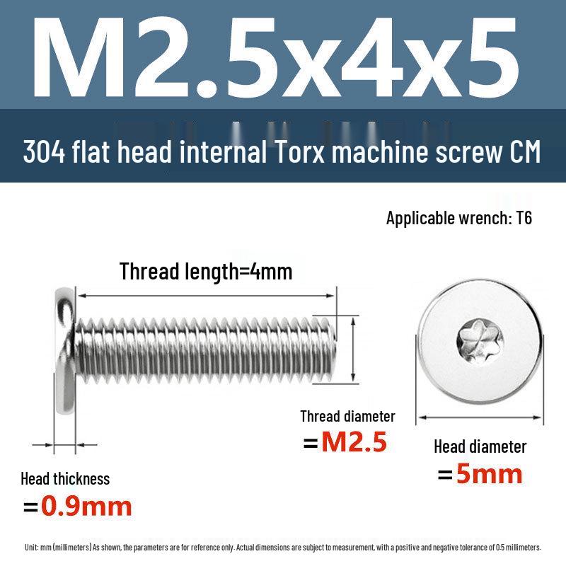 Yigu 304 Stainless Steel Thin Flat Head Torx Screw M2-M8 for Computer Machines