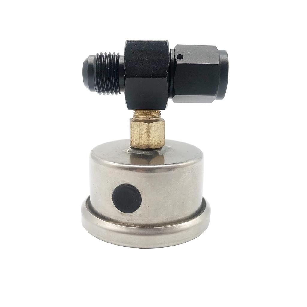 Universal Fuel Pressure Gauge Liquid 0-100Psi Oil Press Gauge 1/8" NPT With An 6 Fuel Pressure Take Off Fitting 6An Adapter