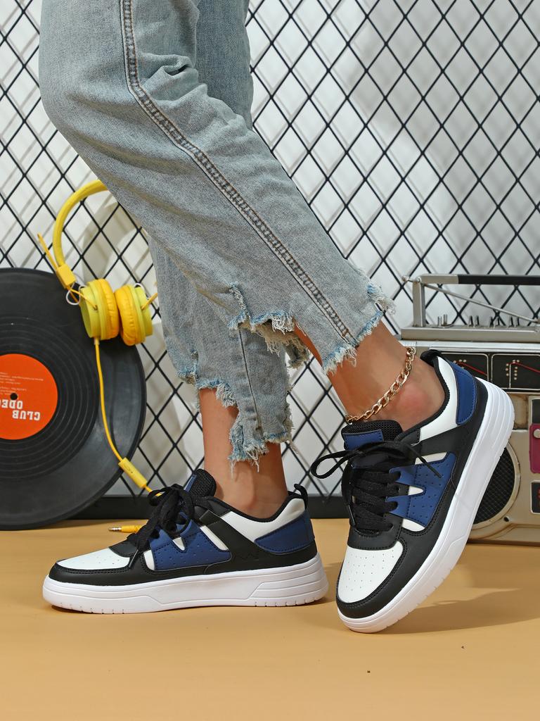 MCTIN Kadın rahat ayakkabılar nefes alabilen platform spor ayakkabı çiftler kaymaz deri kaykay ayakkabı