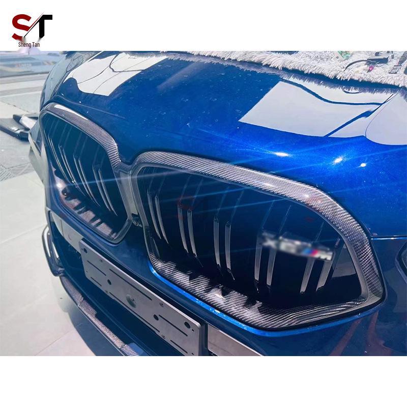 BMW X6M F96 Carbon Fiber Dual Line Front Bumper Air Intake Grille Kit