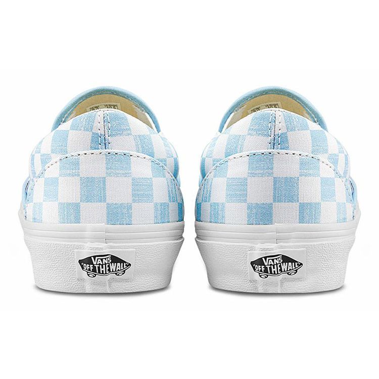 Vans Slip-On Series Casual Checkerboard Low Top Skate Shoes Unisex Sneakers Blue White VN0A7VCFYRQ