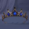 Retro Baroque Crown Tiara Alloy Rhinestone Princess Stage Performance Small Crown Accessories Bridal Jewelry
